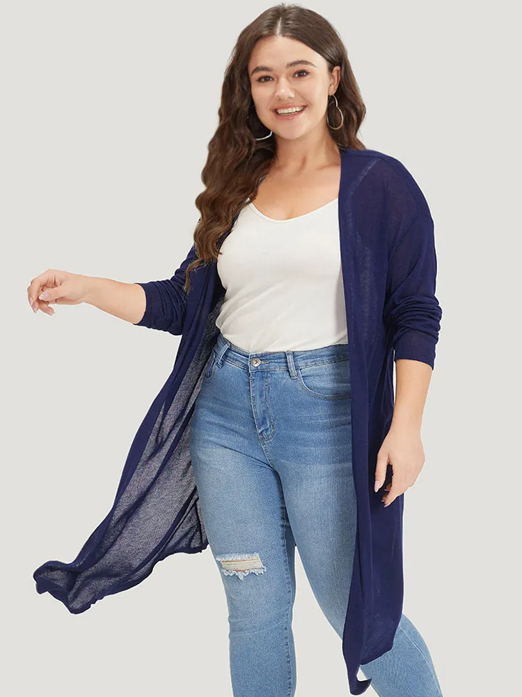 Supersoft Essentials Plain Asymmetrical Hem Open Front Cardigan sold by Bloomchic product image thumbnail 3