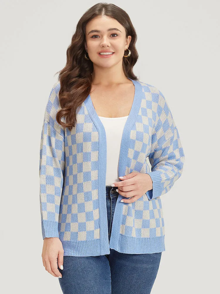 Plaid Print Open Front Elastic Cuffs Cardigan sold by Bloomchic product image thumbnail 4