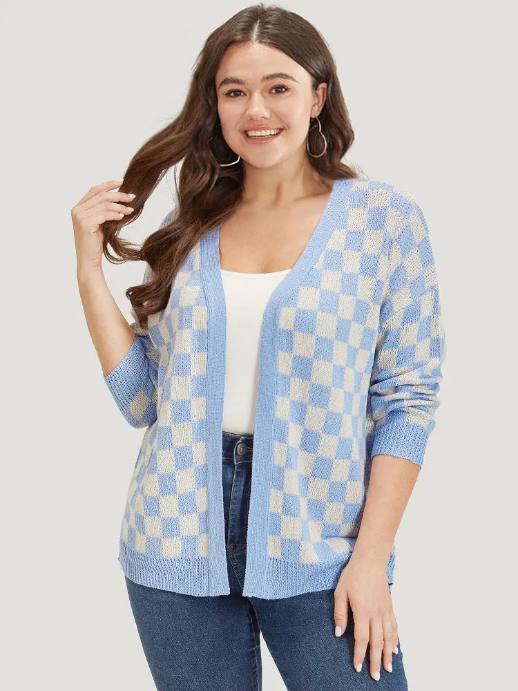 Plaid Print Open Front Elastic Cuffs Cardigan sold by Bloomchic product image thumbnail 3