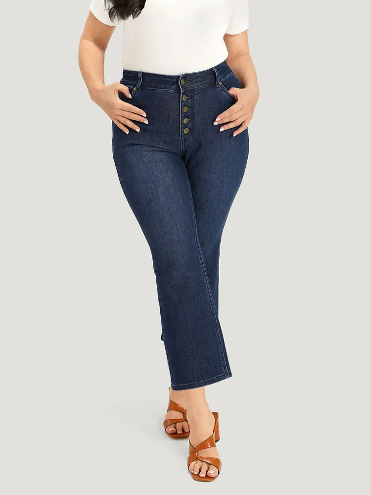 Plain Button Fly High Rise Bootcut Jeans sold by Bloomchic product image thumbnail 4