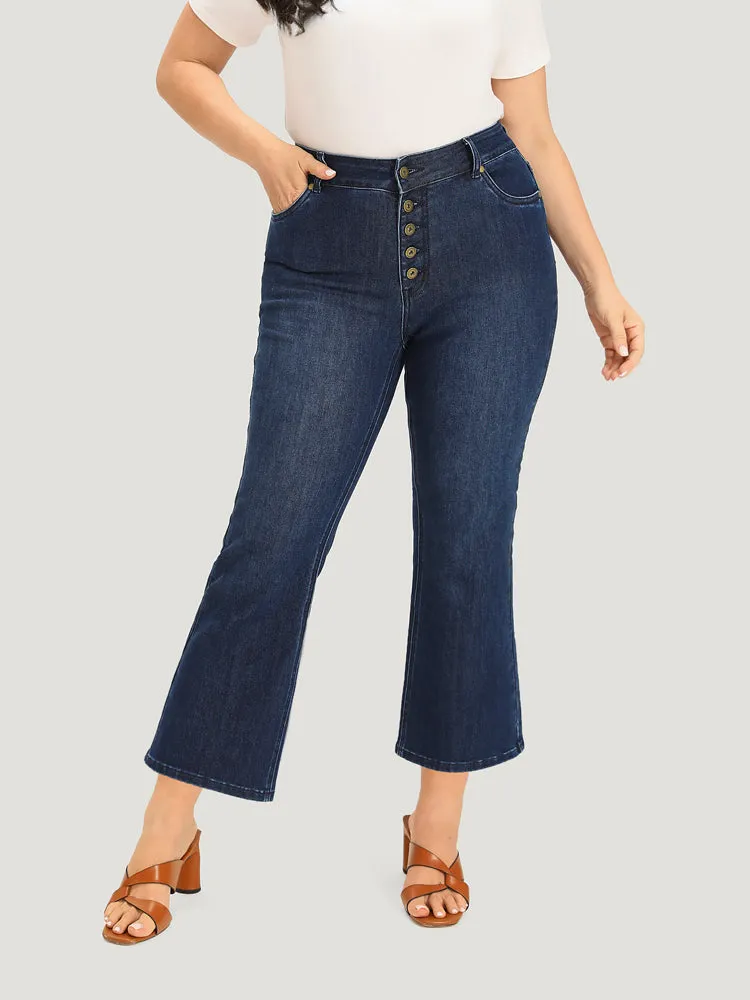 Plain Button Fly High Rise Bootcut Jeans sold by Bloomchic product image thumbnail 3