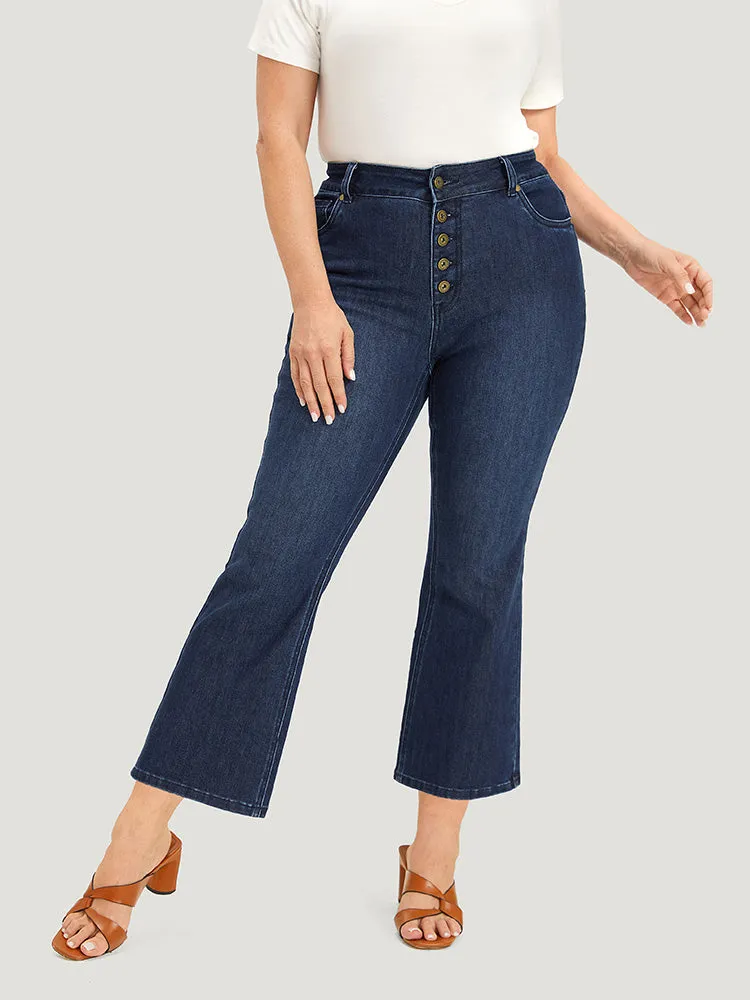 Plain Button Fly High Rise Bootcut Jeans sold by Bloomchic product image thumbnail 5