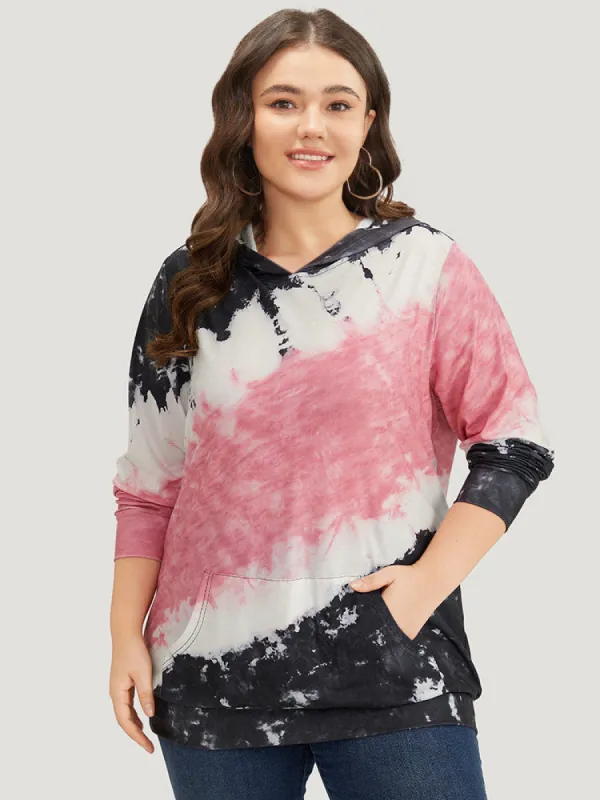Tie Dye Hooded Pocket Sweatshirt sold by Bloomchic