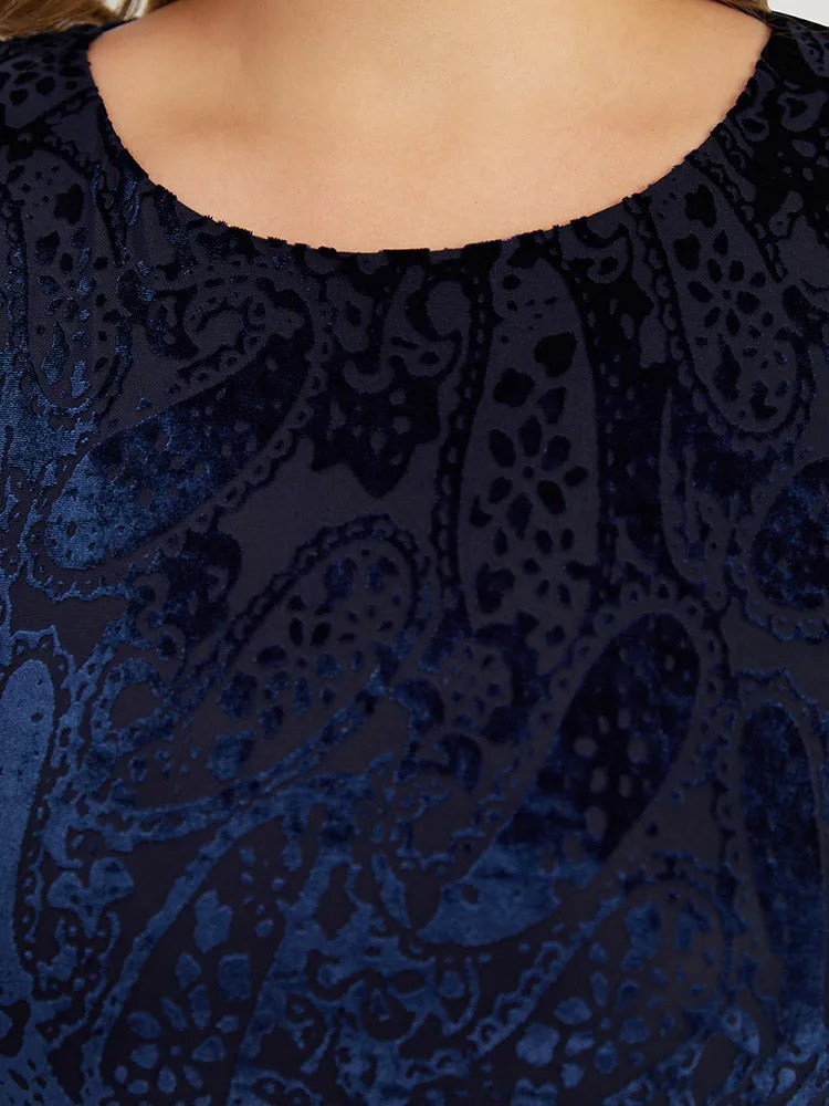 Plain Paisley Elastic Waist Ruffled Hem T-shirt sold by Bloomchic product image thumbnail 5