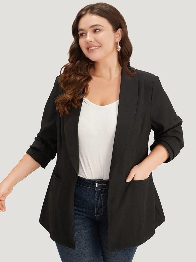 Plain Ties Pocket Belted Lapel Collar Blazer sold by Bloomchic product image thumbnail 2