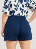Solid Elastic Waist Pocket Drawstring Sleep Shorts sold by Bloomchic