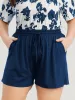 Solid Elastic Waist Pocket Drawstring Sleep Shorts sold by Bloomchic