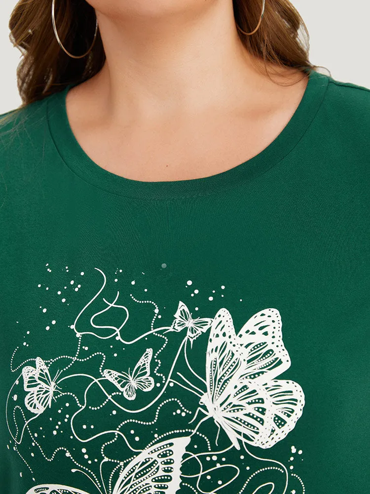 Supersoft Essentials Butterflys Print Pocket Crew Neck Dress sold by Bloomchic product image thumbnail 5