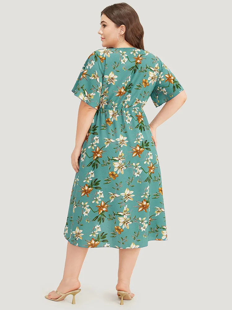 Floral Print :Pocket Ruffles Pocket Wrap Hem Dress sold by Bloomchic product image thumbnail 3