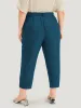 Anti-Wrinkle Plain Belted Pocket Elastic Waist Woven Pants sold by Bloomchic
