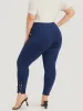 Plain Lace Panel Skinny Elastic Waist Leggings sold by Bloomchic