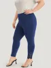 Plain Lace Panel Skinny Elastic Waist Leggings sold by Bloomchic