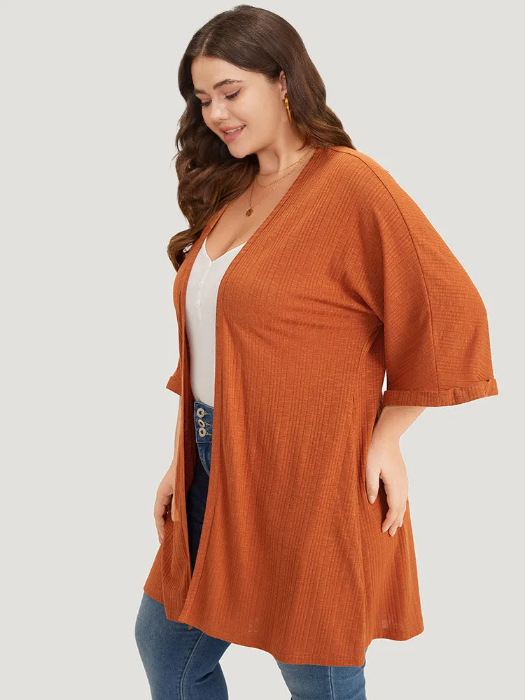 Halloween Plain Open Front Pocket Cuffed Sleeve Kimono sold by Bloomchic product image thumbnail 2