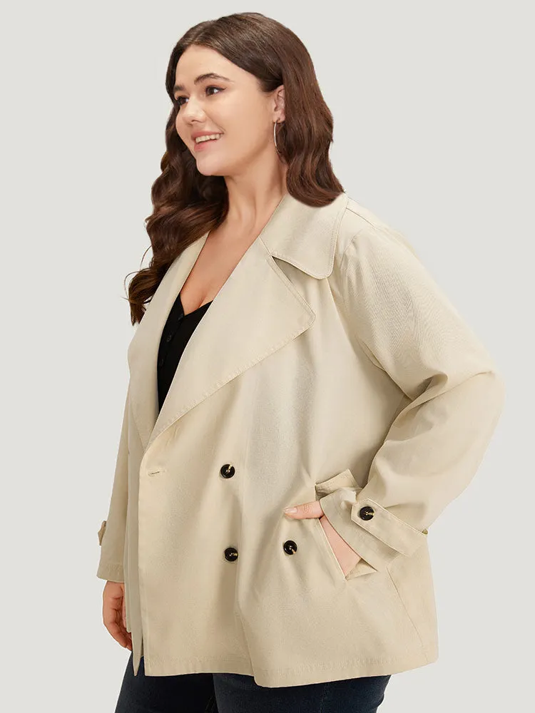 Solid Double Breasted Flap Pocket Suit Collar Coat sold by Bloomchic product image thumbnail 3