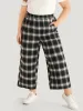 Plaid Elastic Waist Pocket High Rise Sweatpants sold by Bloomchic