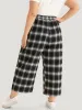 Plaid Elastic Waist Pocket High Rise Sweatpants sold by Bloomchic