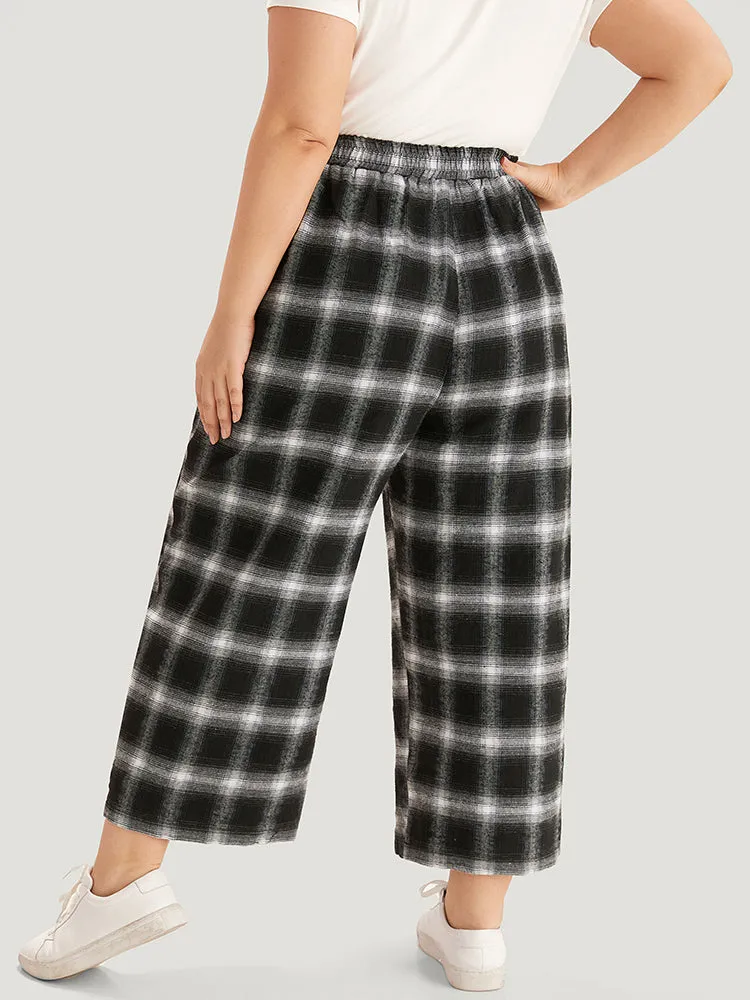 Plaid Elastic Waist Pocket High Rise Sweatpants sold by Bloomchic product image thumbnail 5