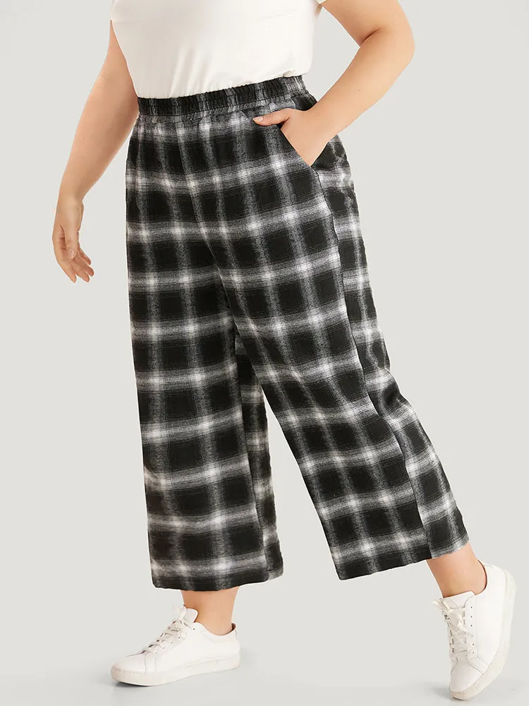 Plaid Elastic Waist Pocket High Rise Sweatpants sold by Bloomchic product image thumbnail 2