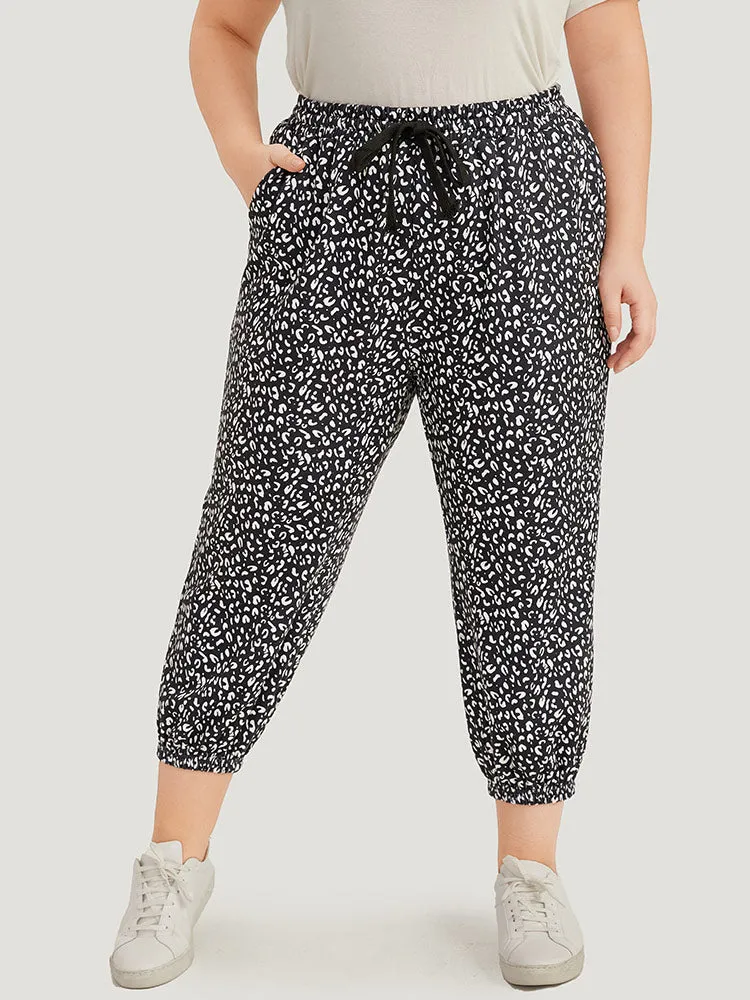 Leopard Print Drawstring Pocket Elastic Waist Sweatpants sold by Bloomchic