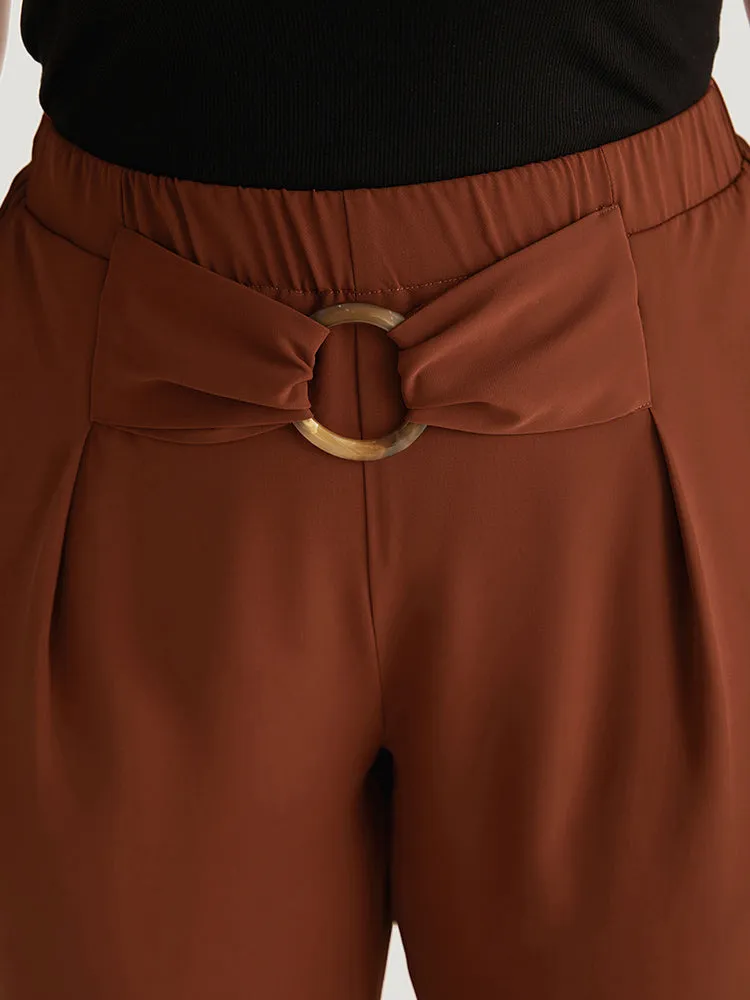 Solid Metal Buckle Detail Pleated Pants sold by Bloomchic product image thumbnail 5