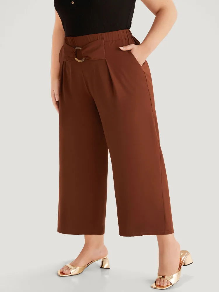 Solid Metal Buckle Detail Pleated Pants sold by Bloomchic product image thumbnail 2