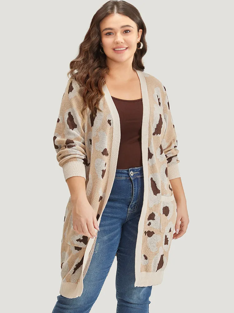 Leopard Print Open Front Patched Pocket Cardigan sold by Bloomchic product image thumbnail 3