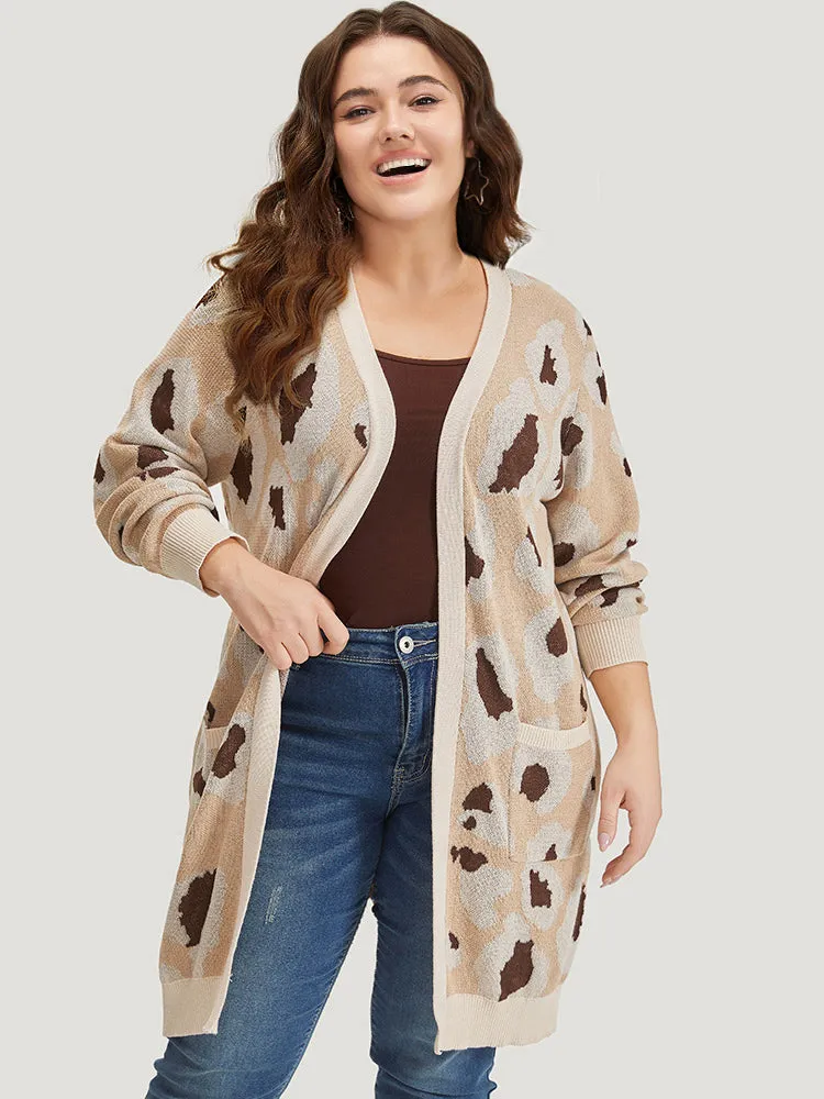Leopard Print Open Front Patched Pocket Cardigan sold by Bloomchic product image thumbnail 5