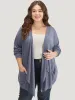 Supersoft Essentials Solid Lapel Collar Patched Pocket Cardigan sold by Bloomchic