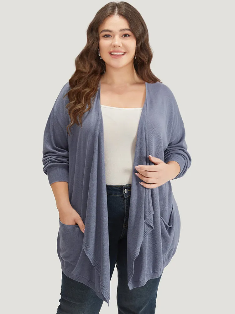 Supersoft Essentials Solid Lapel Collar Patched Pocket Cardigan sold by Bloomchic product image thumbnail 5