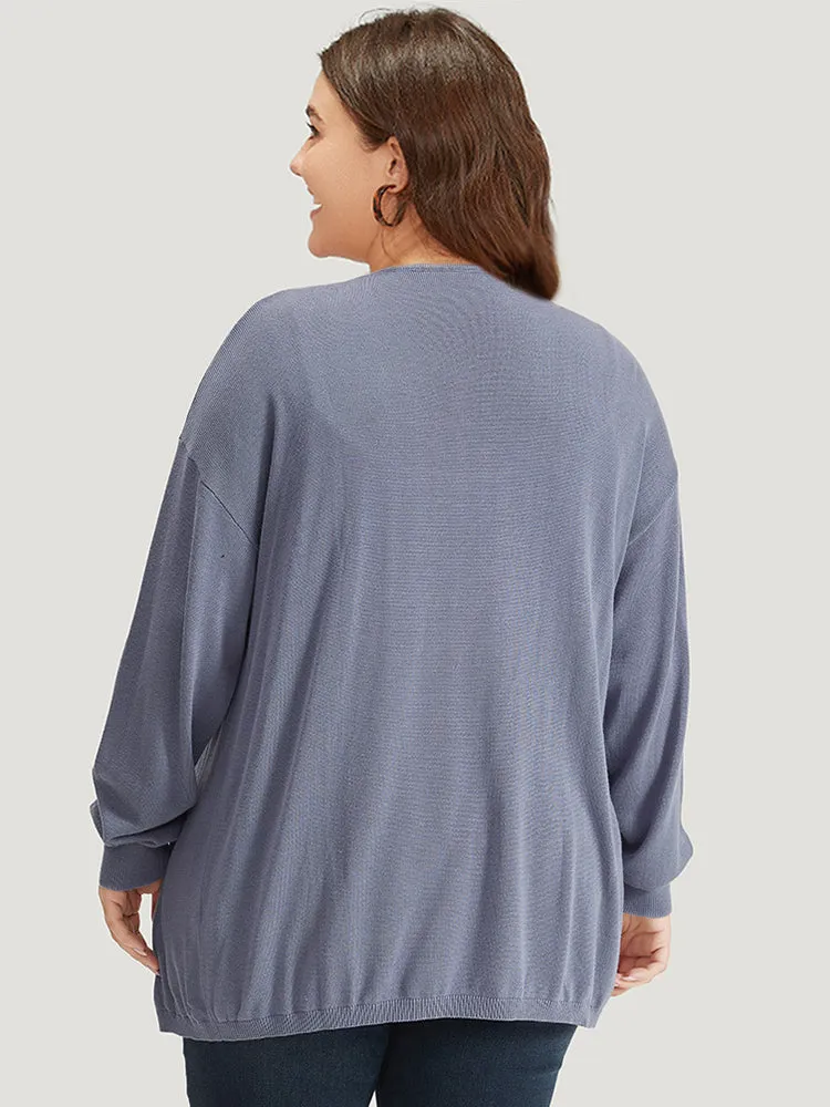 Supersoft Essentials Solid Lapel Collar Patched Pocket Cardigan sold by Bloomchic product image thumbnail 2