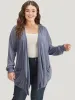 Supersoft Essentials Solid Lapel Collar Patched Pocket Cardigan sold by Bloomchic