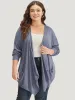 Supersoft Essentials Solid Lapel Collar Patched Pocket Cardigan sold by Bloomchic