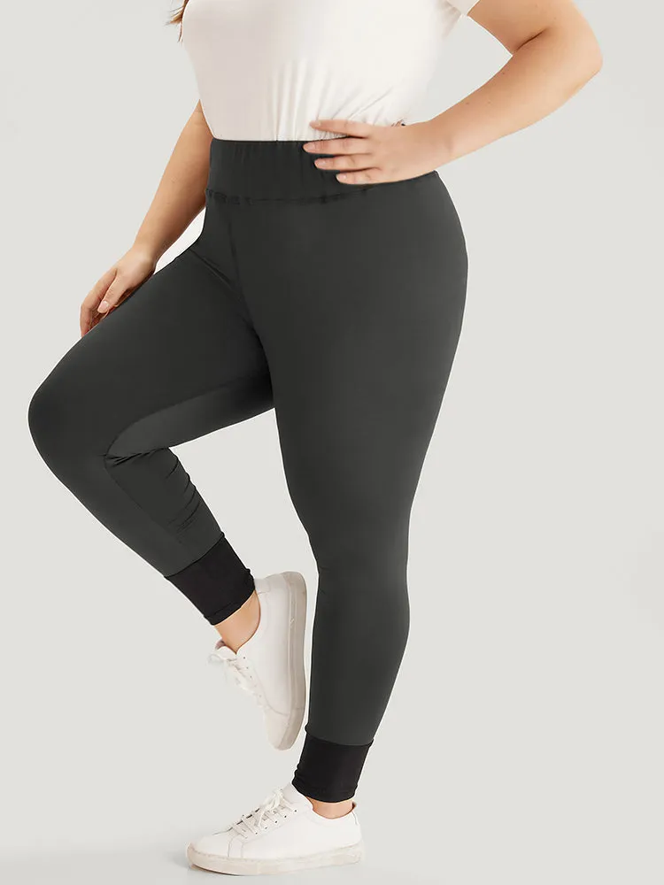 Contrast Wideband Waist Patchwork Leggings sold by Bloomchic product image thumbnail 3