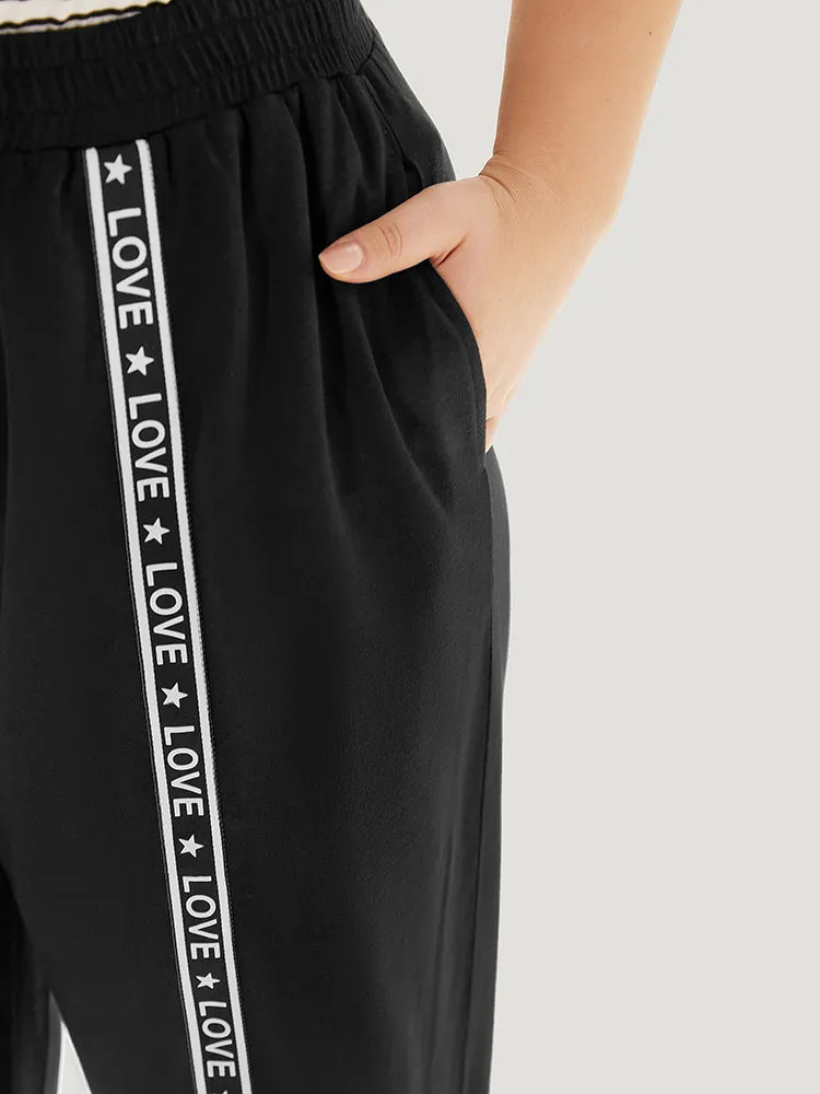 Plain Pocket Contrast Webbing Sweatpants sold by Bloomchic product image thumbnail 5