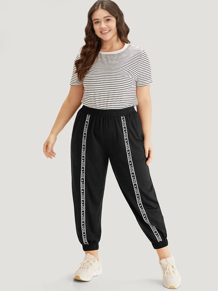 Plain Pocket Contrast Webbing Sweatpants sold by Bloomchic product image thumbnail 3