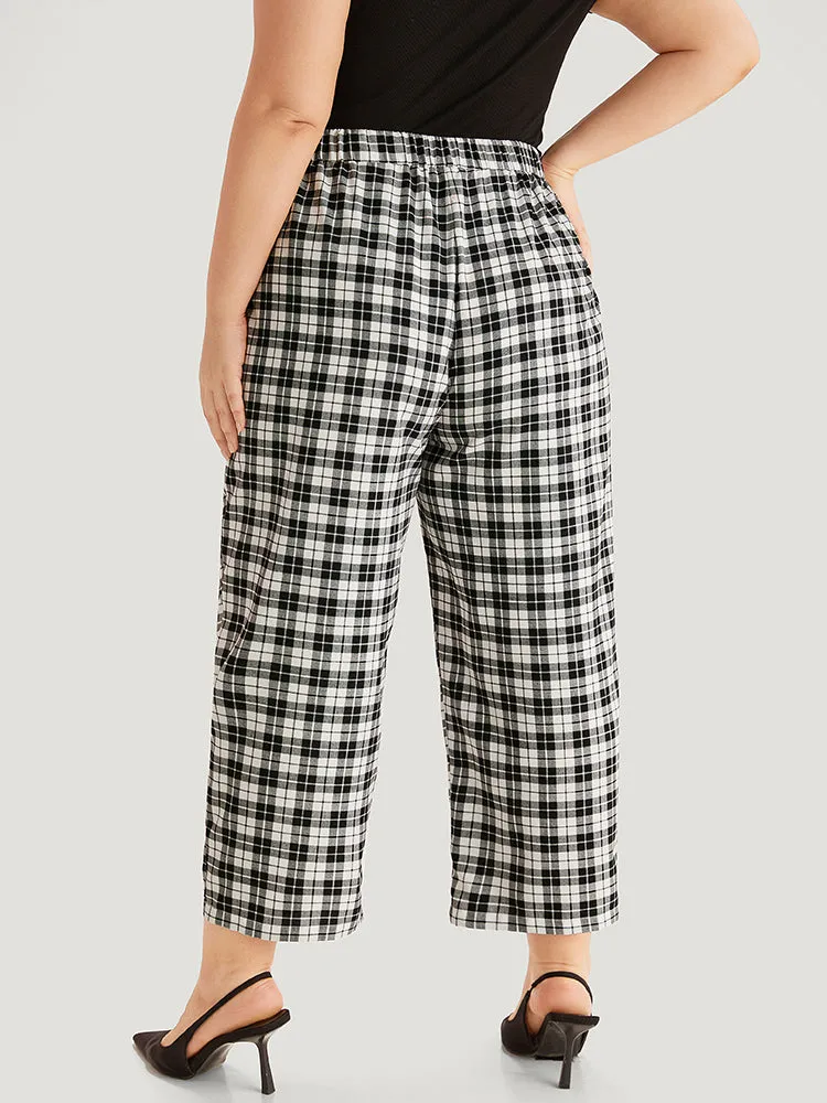 Gingham Elastic Waist Pocket Pants sold by Bloomchic product image thumbnail 4
