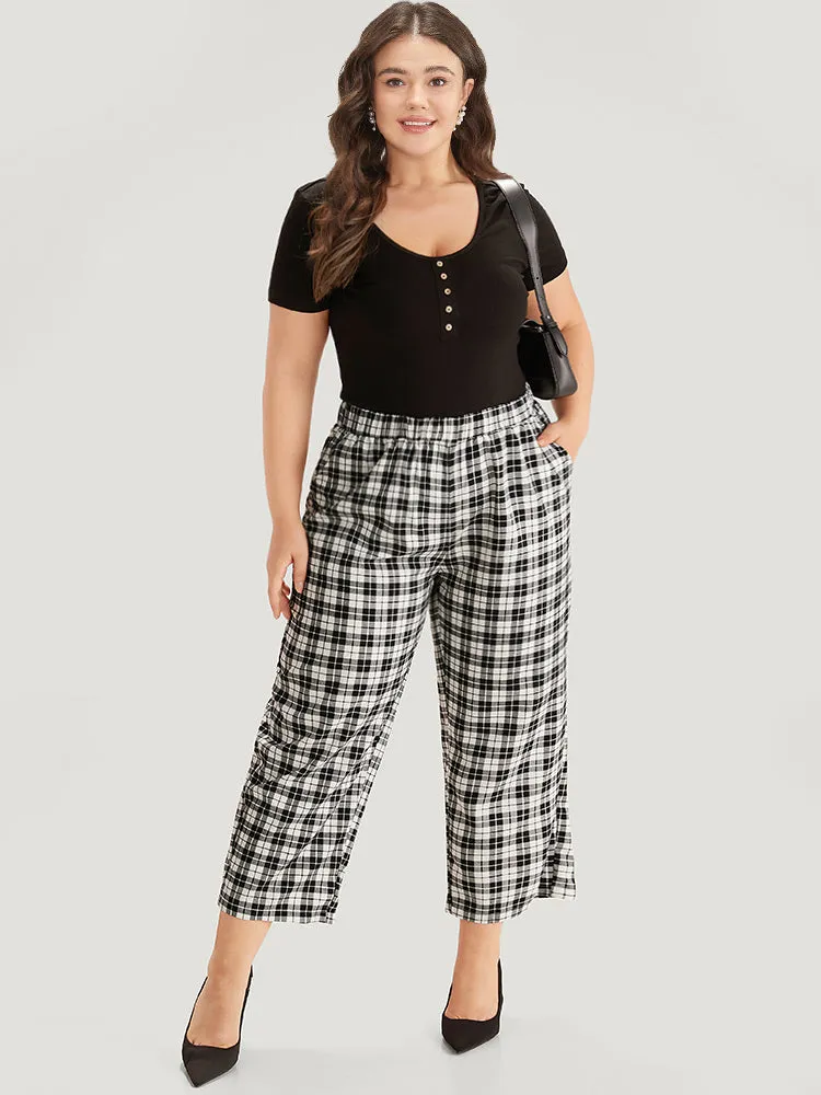 Gingham Elastic Waist Pocket Pants sold by Bloomchic product image thumbnail 3