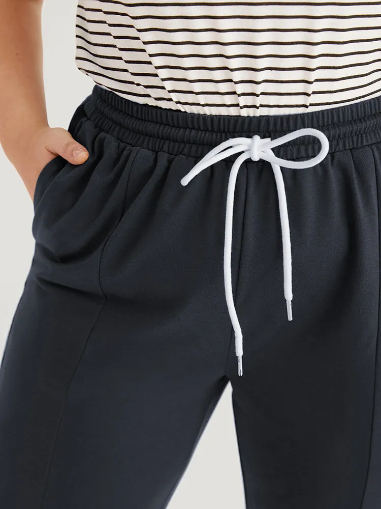 Contrast Patchwork Pocket Drawstring Split Hem Sweatpants sold by Bloomchic product image thumbnail 5