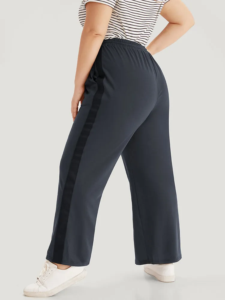 Contrast Patchwork Pocket Drawstring Split Hem Sweatpants sold by Bloomchic product image thumbnail 4