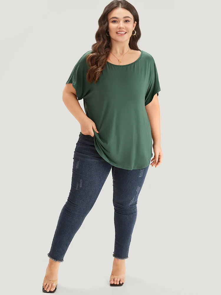Supersoft Essentials Plain Batwing Sleeve Cut Out T-shirt sold by Bloomchic product image thumbnail 4