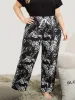 Silhouette Floral Print Drawstring Pocket Elastic Waist Sleep Shorts sold by Bloomchic