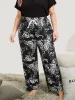Silhouette Floral Print Drawstring Pocket Elastic Waist Sleep Shorts sold by Bloomchic