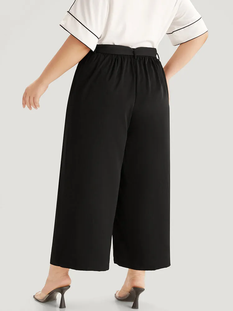 Plain Belted Buckle Detail Woven Pants sold by Bloomchic product image thumbnail 4
