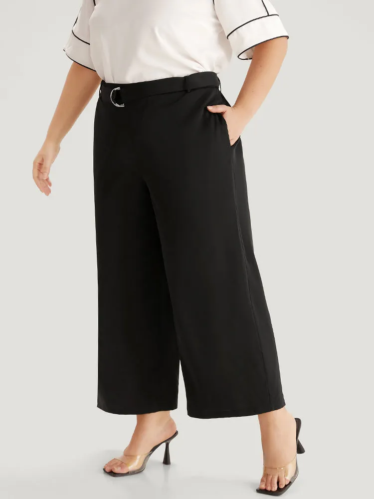 Plain Belted Buckle Detail Woven Pants sold by Bloomchic product image thumbnail 3