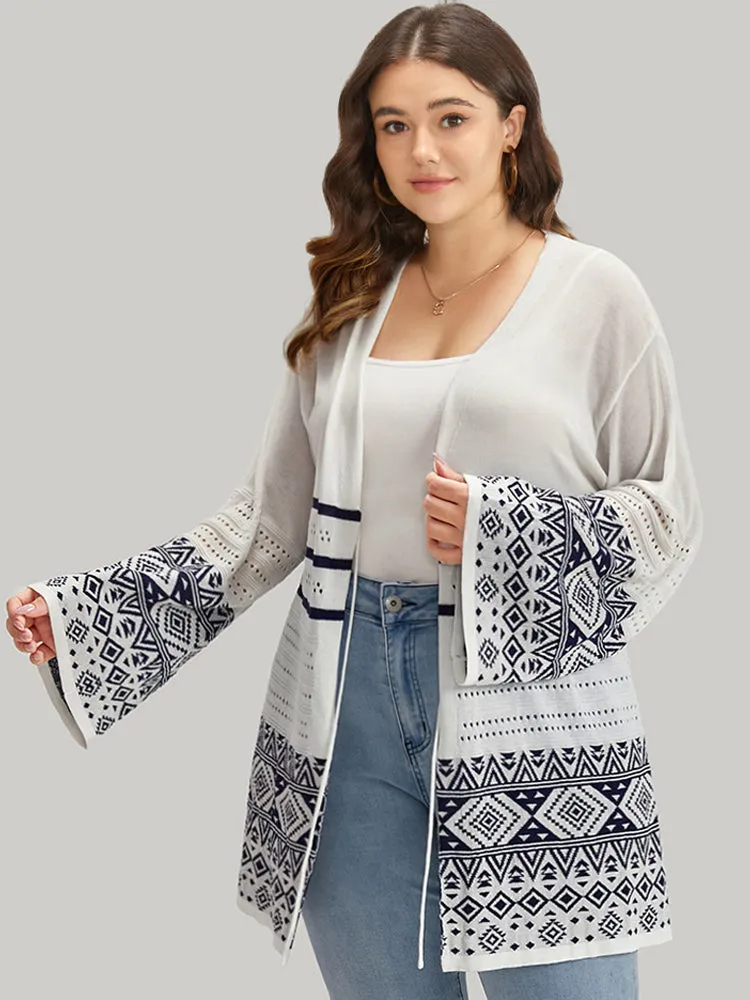 Bandana Print Geo Eyelet Ties Front Cardigan sold by Bloomchic product image thumbnail 5