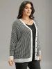 Polka Dot Patchwork Button Through Cardigan sold by Bloomchic