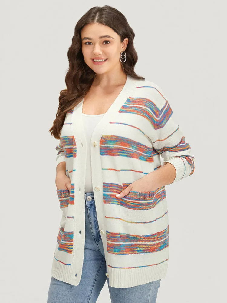 Ombre Patchwork Button Through Patched Pocket Cardigan sold by Bloomchic product image thumbnail 3