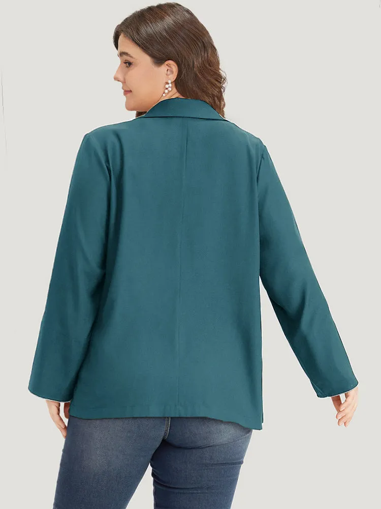 Contrast Suit Collar Button Up Pocket Tab Sleeve Blazer sold by Bloomchic product image thumbnail 4