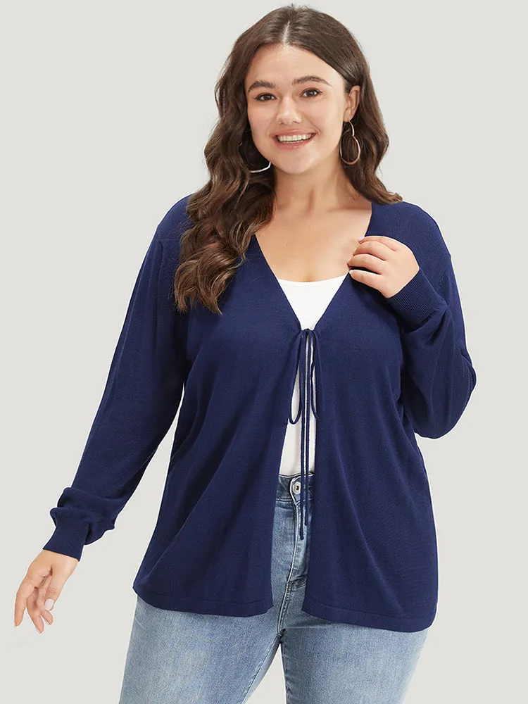 Supersoft Essentials Plain Tie Front Elastic Cuffs Cardigan sold by Bloomchic product image thumbnail 4