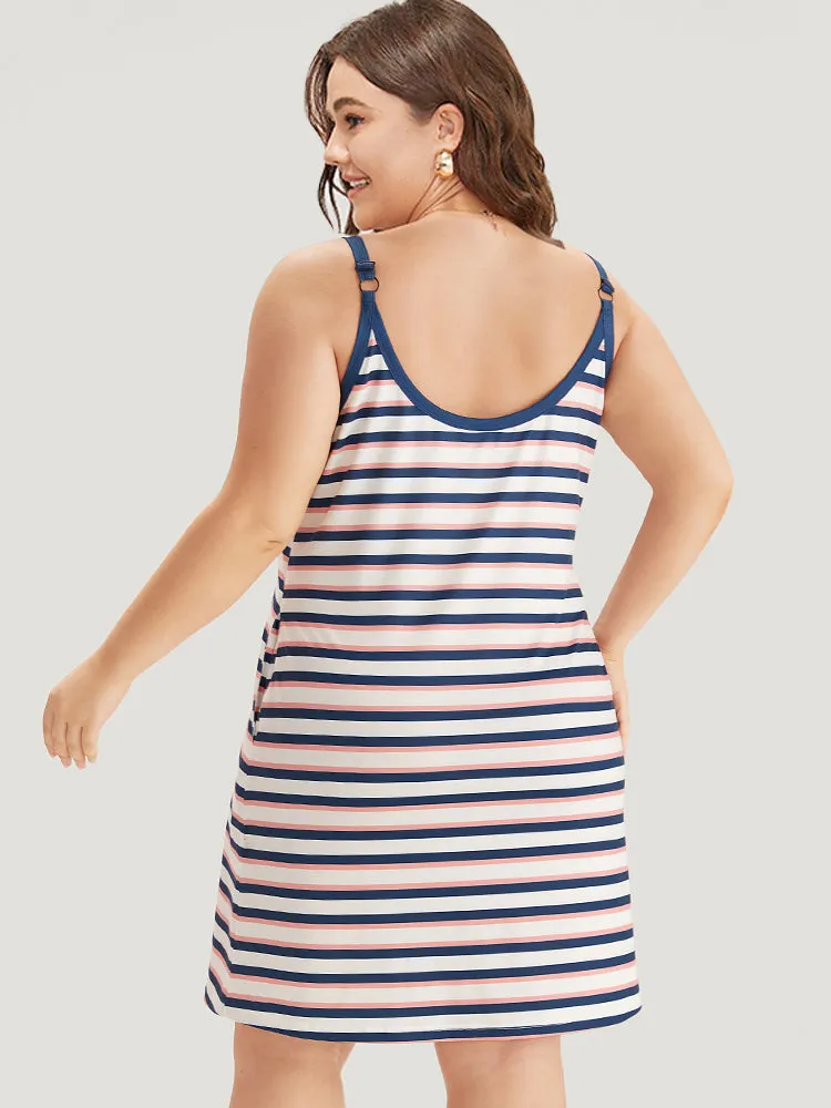 Colour Striped Contrast Trim Pocket Cami Sleep Dress sold by Bloomchic product image thumbnail 2